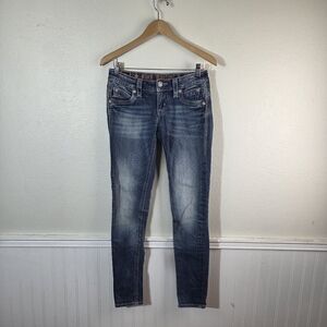 Rock Revival Lillian S3 Skinny Jeans 26 Distressed Medium Wash